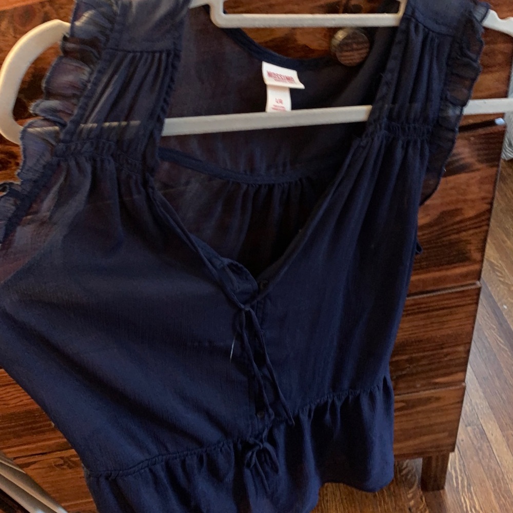 Mossimo Navy sheer blouse